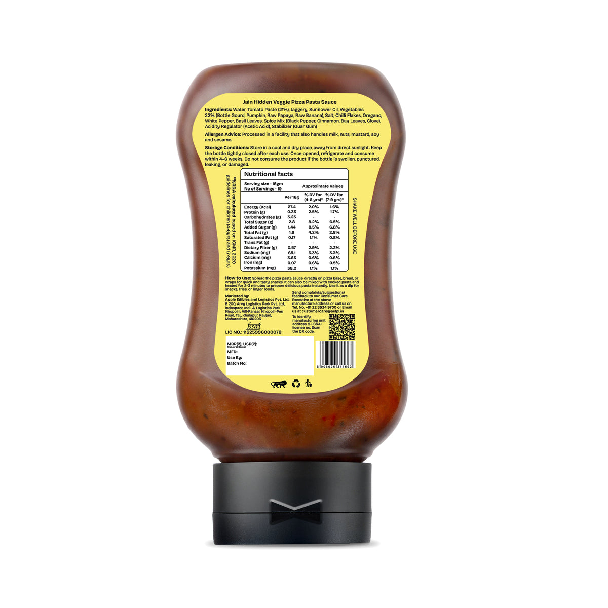 FIRO Jain Hidden Veggie Pizza Pasta Sauce | Rich & Flavorful Italian Sauce