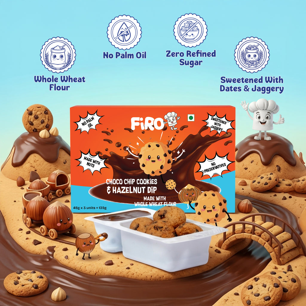 FIRO Chocochip Cookies and Hazelnut Dip (Pack of 3) | Kids Treats