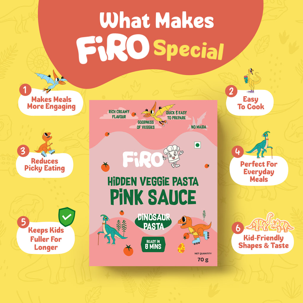 FIRO Dinosaur Hidden Veggie Pink Pasta Sauce for Kids |  No Preservatives