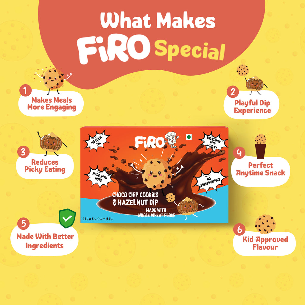 FIRO Chocochip Cookies and Hazelnut Dip (Pack of 3) | Kids Treats