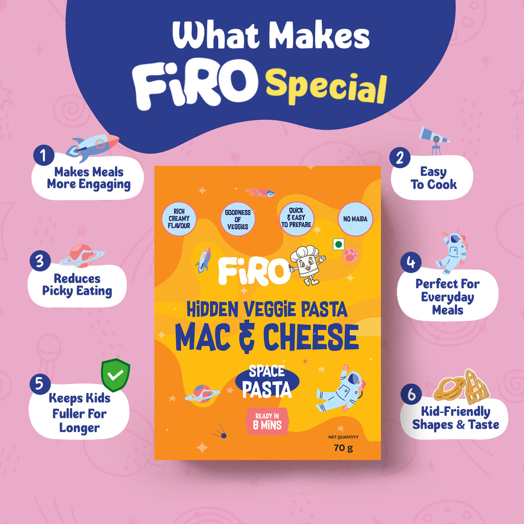 FIRO Space Hidden Veggie Mac & Cheese Pasta for Kids | Quick Creamy Pasta