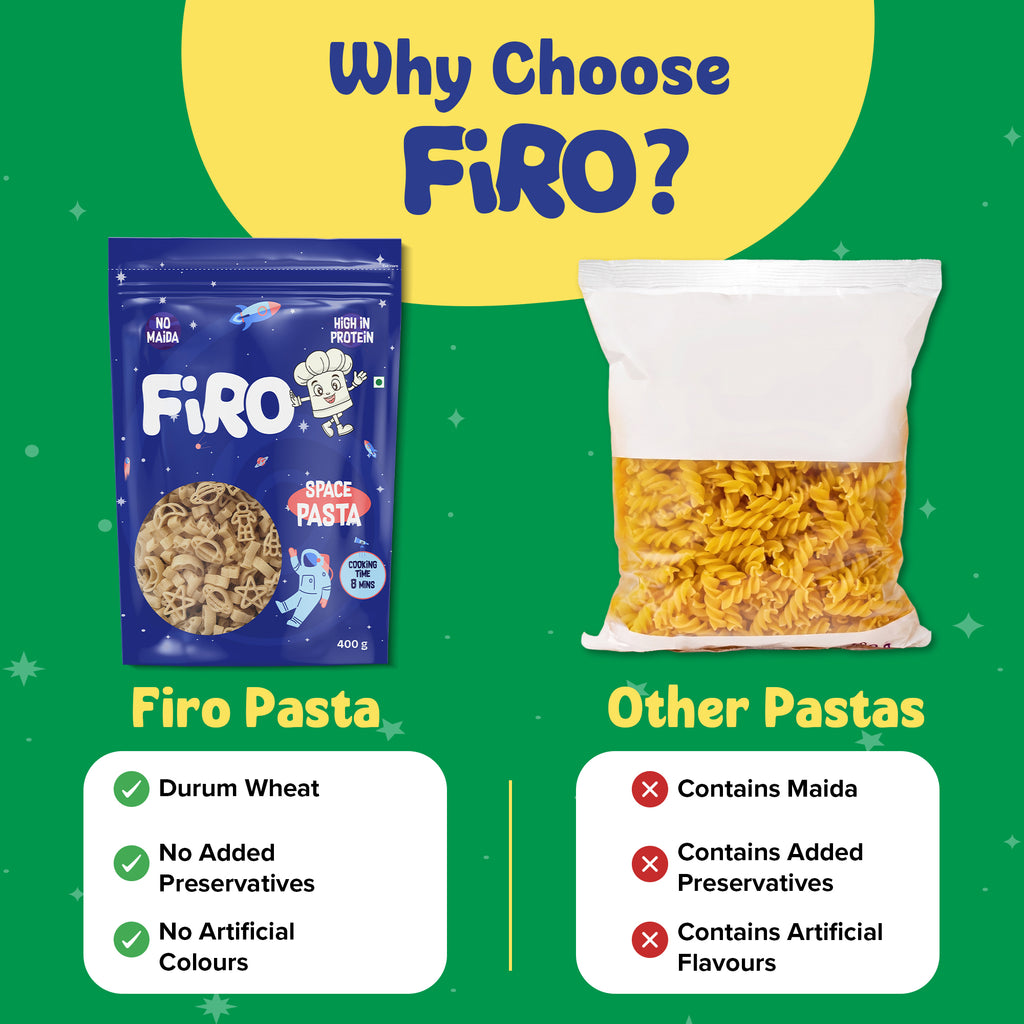 FIRO Space Shape Pasta for Kids | No Maida, Durum Wheat Pasta