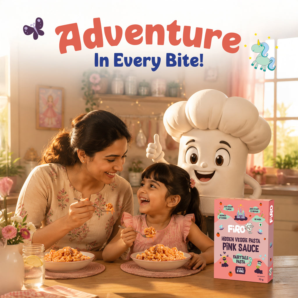 FIRO Fairytale Pink Sauce Shape Pasta for Kids (Hidden Veggies, No Maida, No Preservatives)