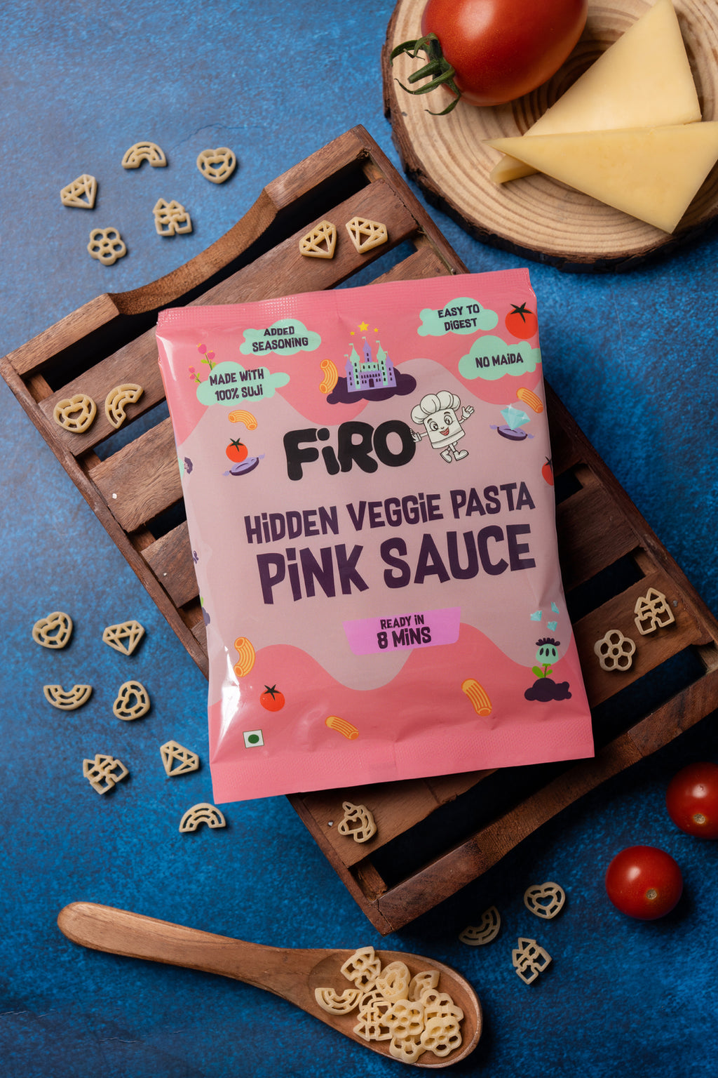 FIRO Fairytale Pink Sauce Shape Pasta for Kids (Hidden Veggies, No Maida, No Preservatives)
