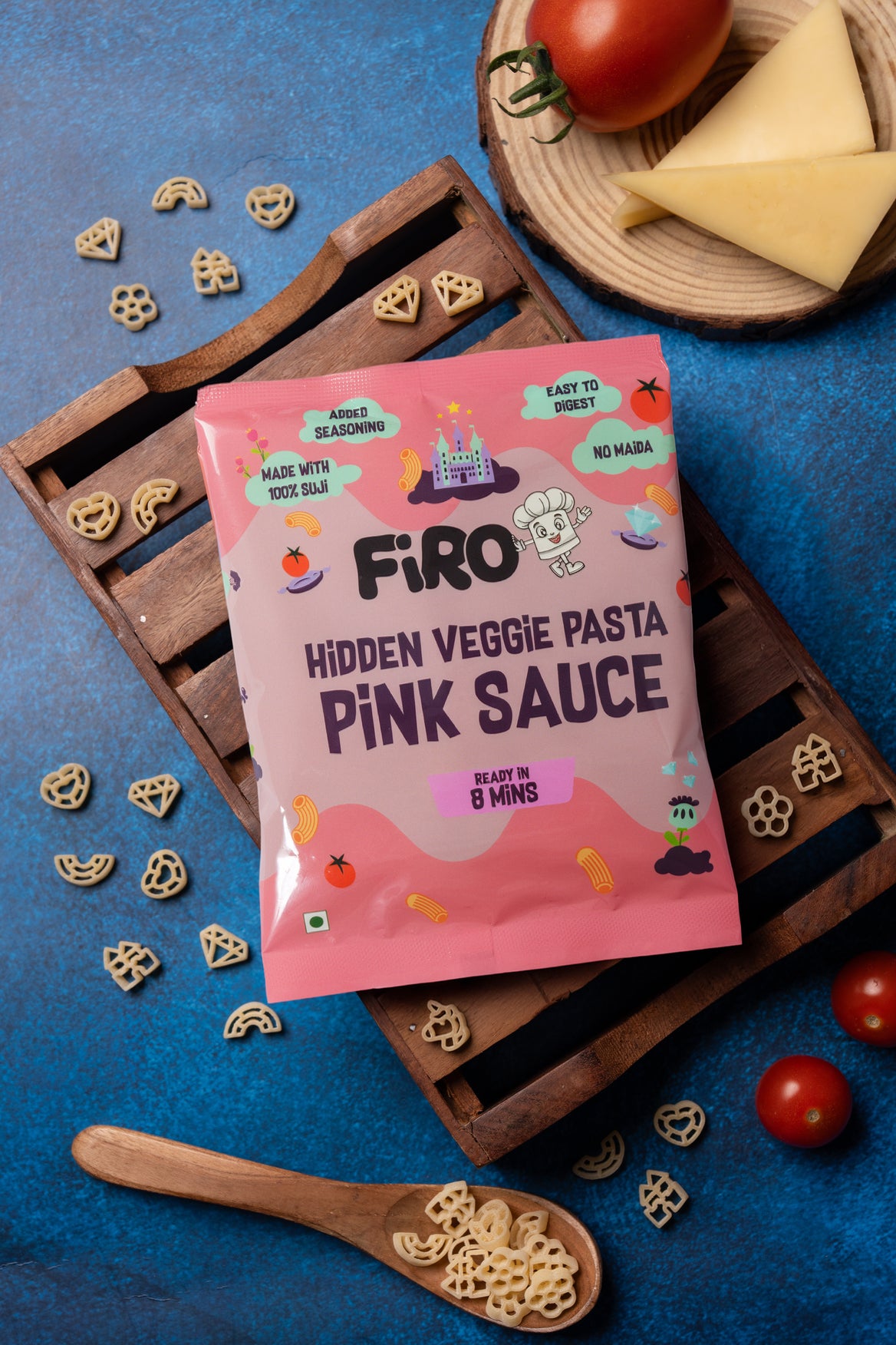 FIRO Fairytale Pink Sauce Shape Pasta for Kids (Hidden Veggies, No Maida, No Preservatives)