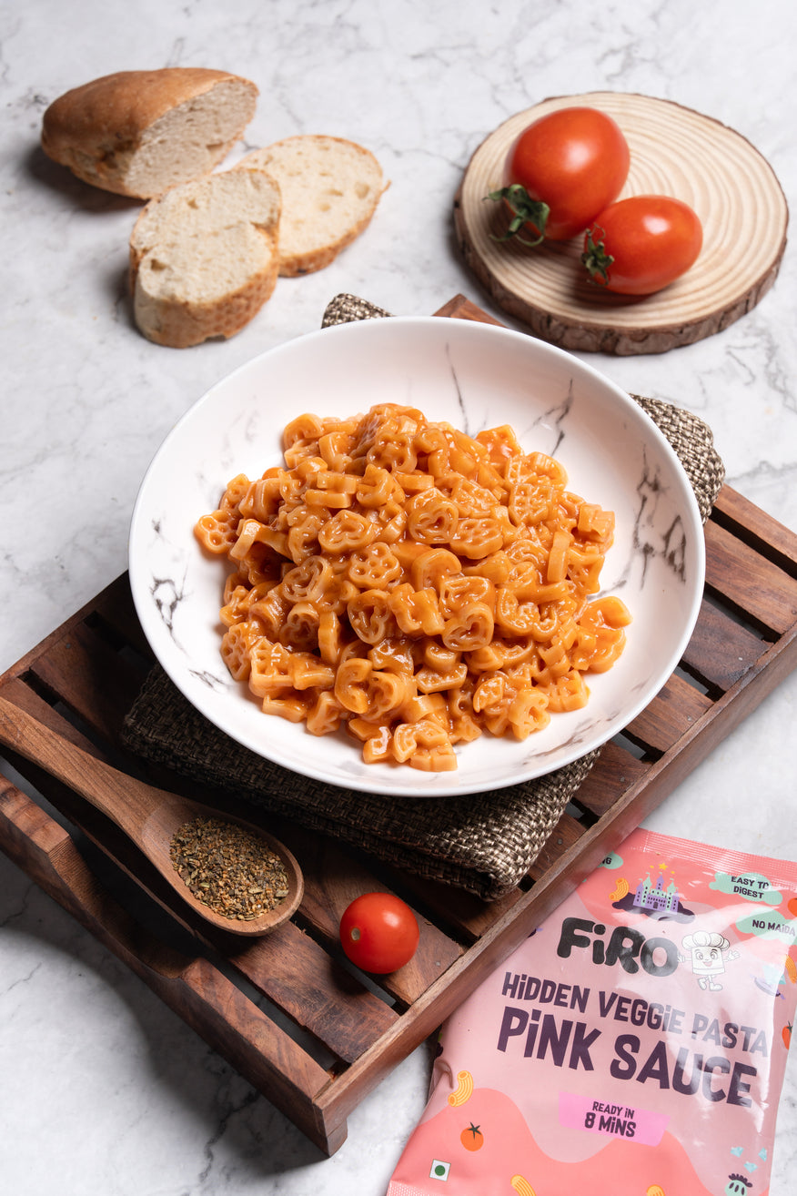 FIRO Fairytale Pink Sauce Shape Pasta for Kids (Hidden Veggies, No Maida, No Preservatives)
